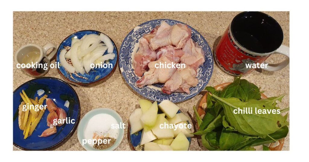 chicken tinola ingredients